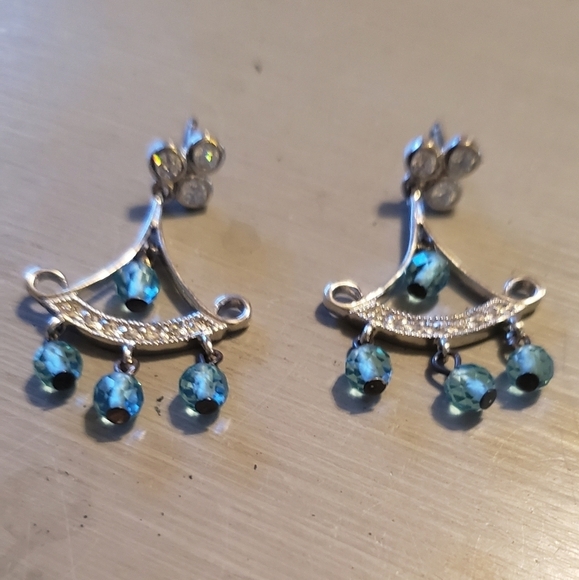 Jewelry - Sterling silver earrings w blue stones